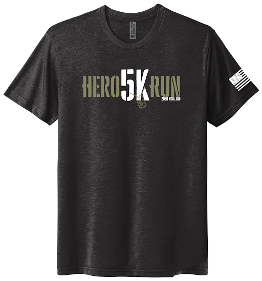 The 2026 MG Hero Run 5K event t-shirt design